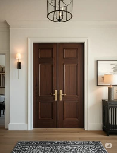 Beautifully installed wooden door enhancing a home interior